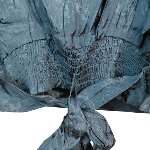 NWT Band of the Free Camille Crossover Deep Teal Crop Top Boho Size Small - Picture 5 of 9